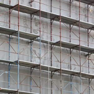 Beautiful shot of metal steel bars in the building